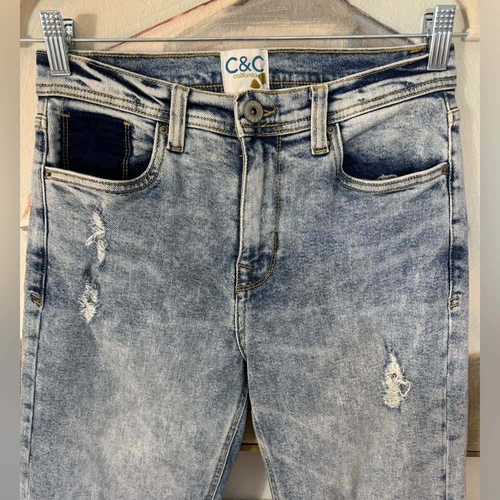 C&C CALIFORNIA Acid Washed Straight Leg Ankle Jean Size 27 - Picture 4 of 11